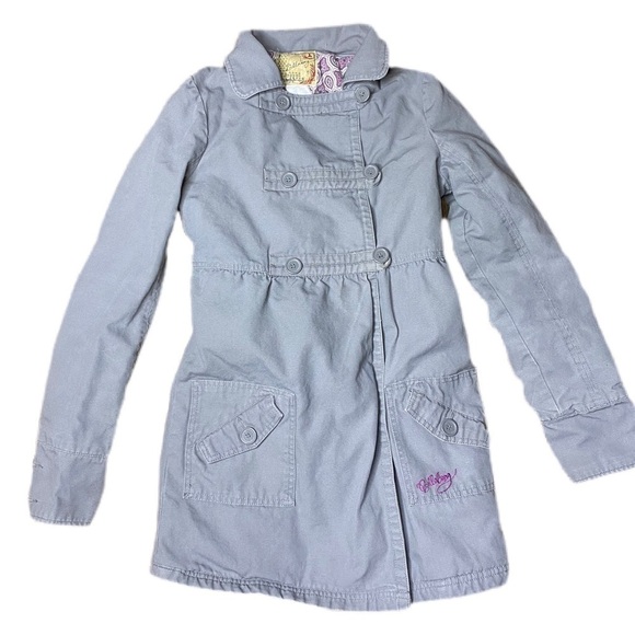 Billabong Double Breasted Gray Utility Jacket Padded Size S - Picture 6 of 10